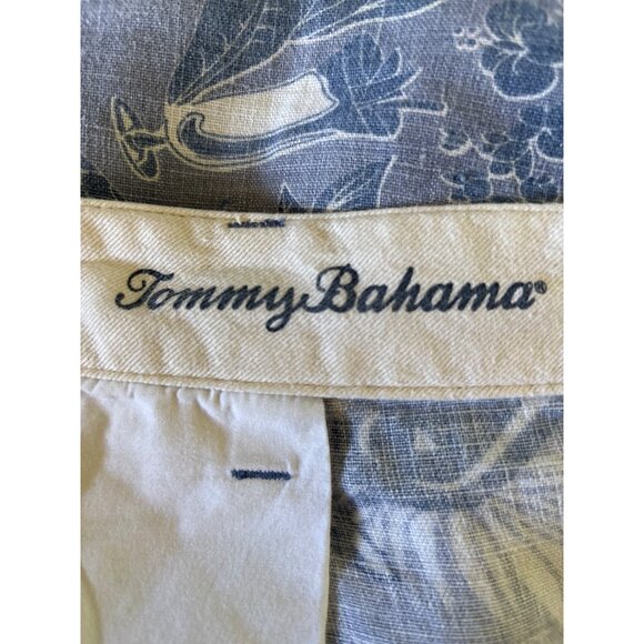 Tommy‎ Bahama Mens Shorts Size 40 100% Linen Blue Tropical Cocktail Print EUC - Picture 10 of 11